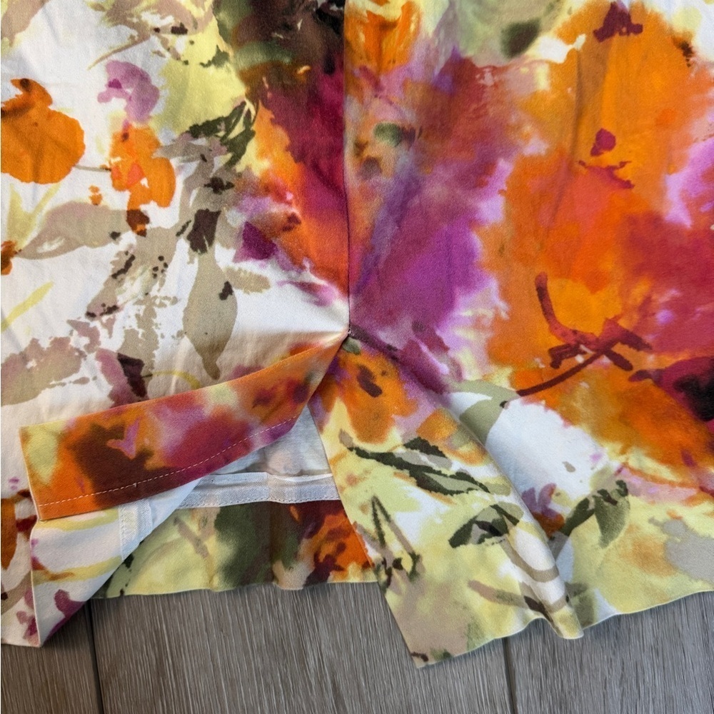 J. Crew Orange Pink Floral Pencil Skirt Cocktail Size 4. - Picture 5 of 8